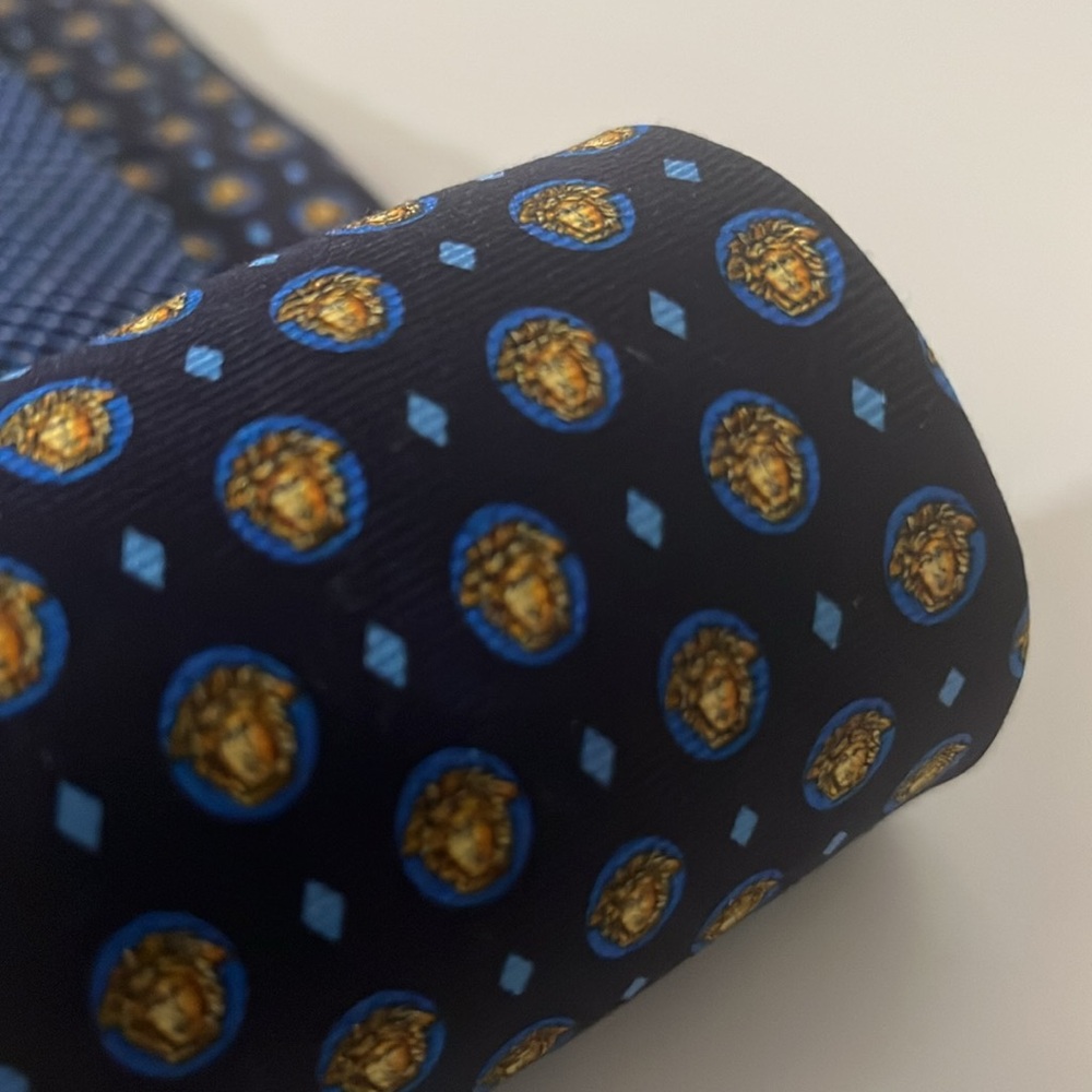 Gianni Versace Blue Patterned Tie - image 5